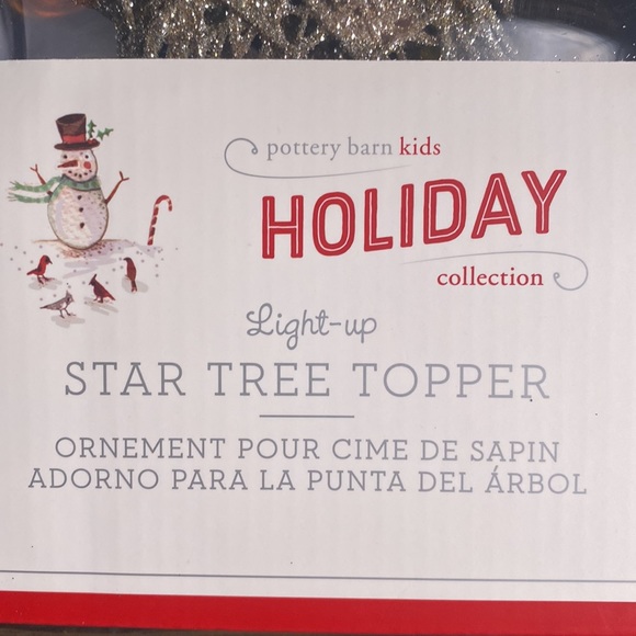 Pottery Barn Kids Shiny, Sparkly, and Glittery Light Up Silver Star Tree Topper - Picture 12 of 16